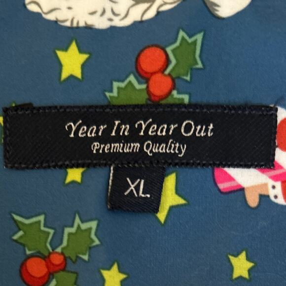 Year in Year Out Men's Short Sleeve Christmas Button Up Dress Shirt XL - Picture 3 of 4